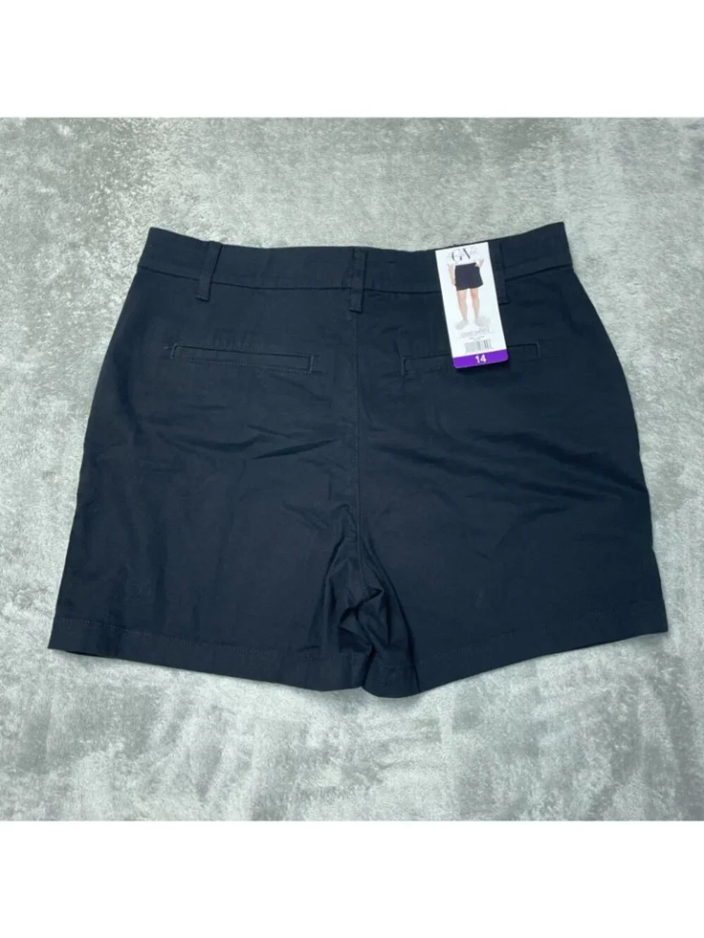 NWT Gloria Vanderbilt Women's 14 Mid Rise Stretch Twill Chino Shorts Black G2024